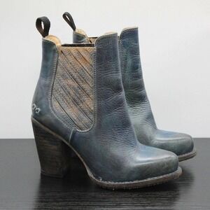 Bed Stu Cobbler Series Women’s Emerald/Rustic Tan Leather Ankle Boots Size 6.5